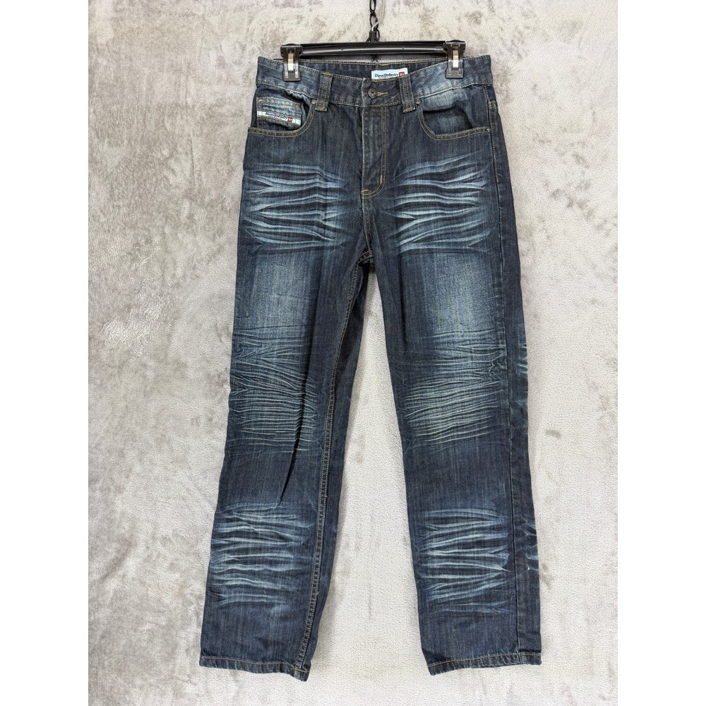 Diesel Industry Denim Division Mens 30x30 Dark Wash Whiskered Crest Jeans